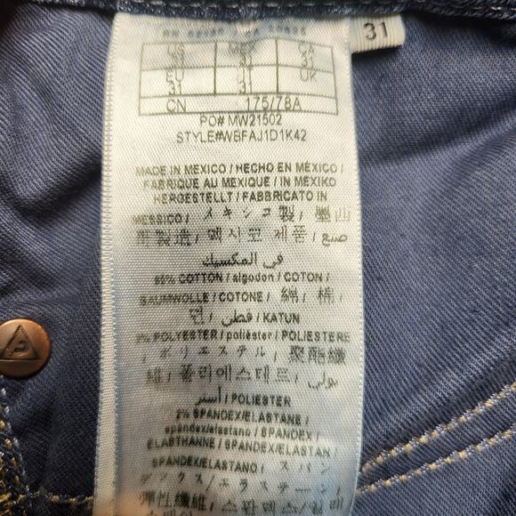 Guess Jeans Womens 31 Light Wash Power Curvy Mid Distressed Ripped Skinny Denim - Picture 5 of 11